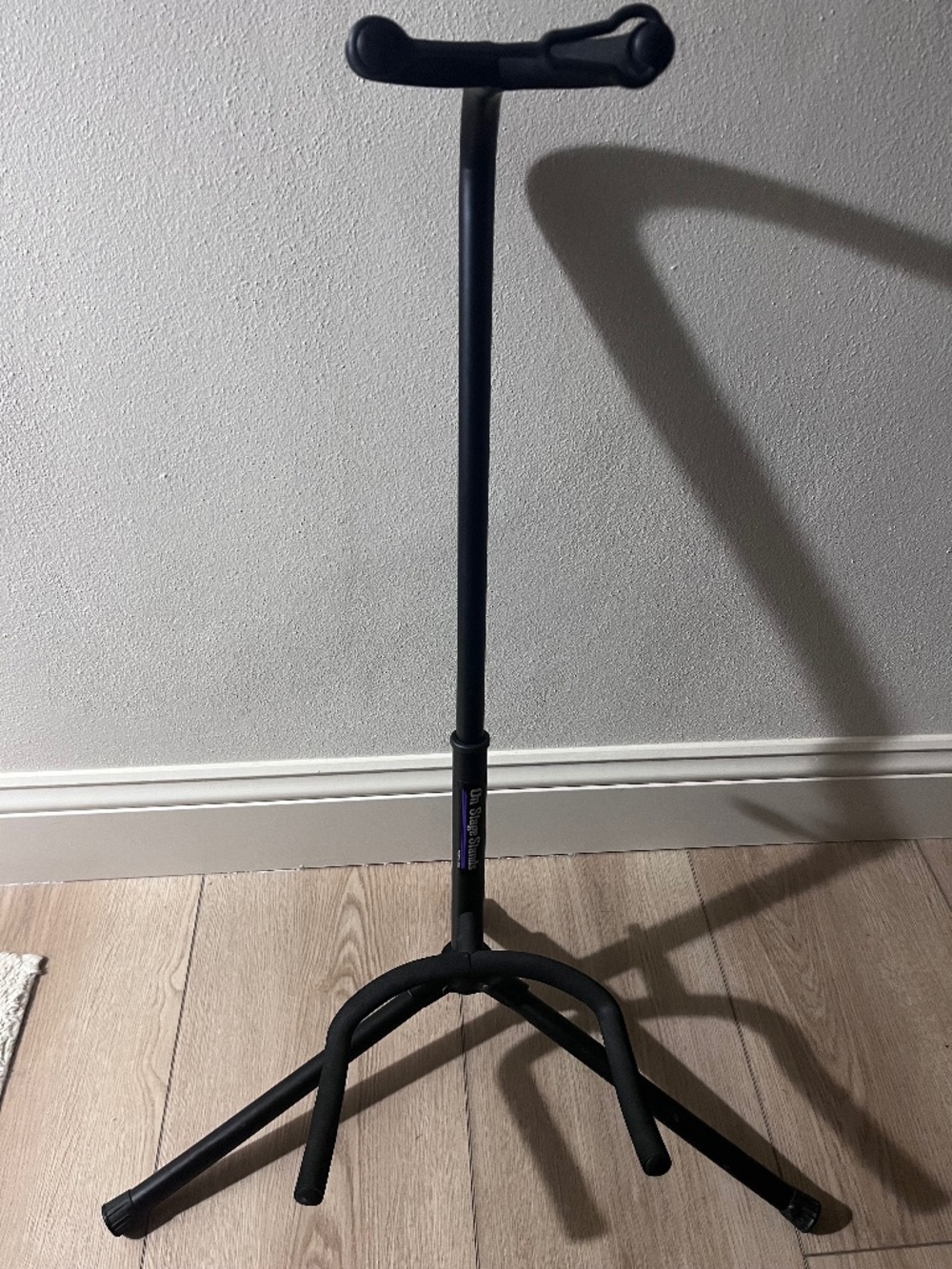 On-Stage Stands - Black Guitar Floor Stand Upright Holder w/ Padded Yoke